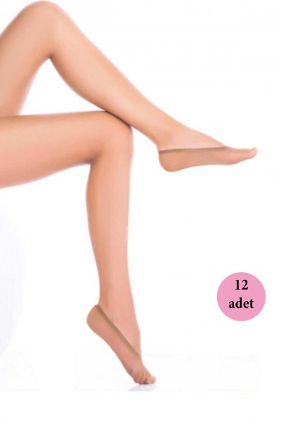 12 Adet Microfiber Suba Kadın Babet Çorap Ten 57
