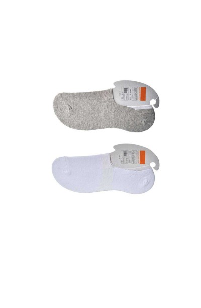 Gri ve Beyaz Erkek Babet Çorap 9 çift