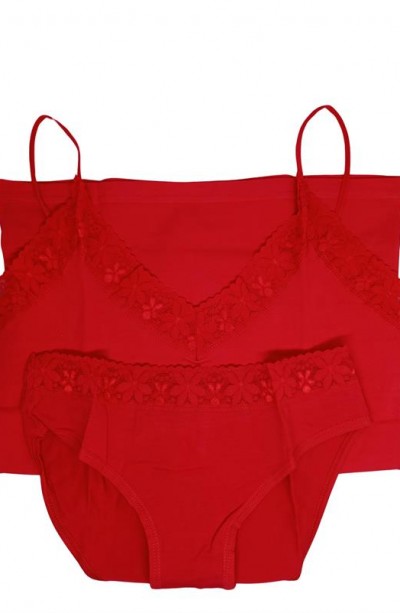 2044 Dantelli İp Askılı Bikini Tk