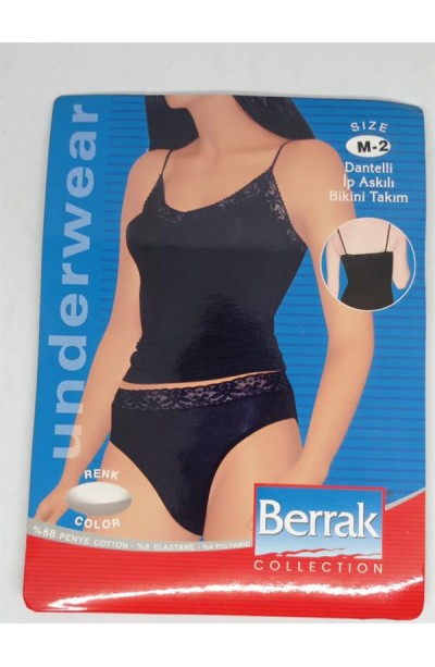 2044 Dantelli İp Askılı Bikini Tk