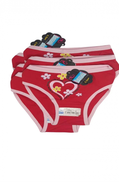 2568 Berrak  Kız  Kalpli  Çiçekli  Baskılı Bikini 1-2 yaş 6 Adet