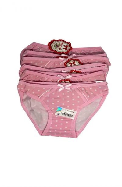 2588  Berrak  Kız  Pembe  Baskılı Bikini 6 Adet 1-2 Yaş