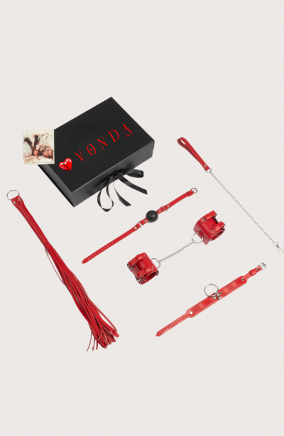 5li Deri Fantezi Kırmızı Harness Set Özel Tasarım Premium Model 800714K