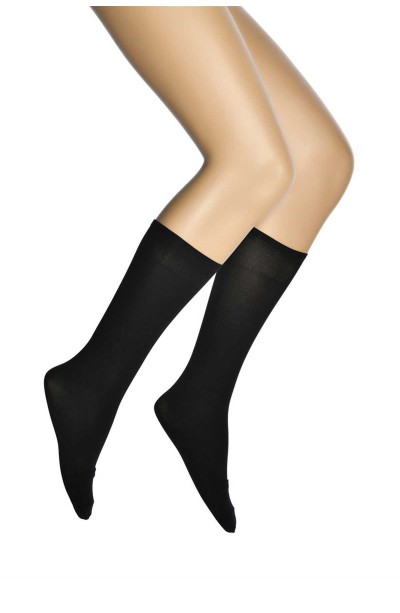 6 Adet Pratik Dizaltı Kadın Çorap - Abdest Çorabı Siyah 500