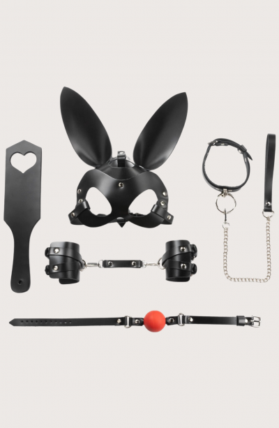 7li Deri Fantezi Siyah Harness Set Özel Tasarım Premium Model 800712S