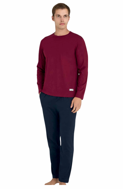 9109-KLY 0 YAKA BATTAL PİJAMA TAKIMI KLY O Yaka Battal Erkek Pijaması % 100 pamuk --9109