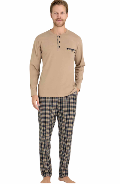 9223-KLY Erkek Kışlık Pijama Takımı % 100 pamuk
