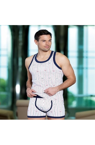 Berrak Erkek Çapa Ve Çizgi Baskı Rambo Atlet 1041