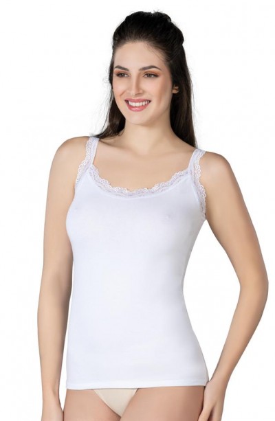 Beyaz Emay 1411 Modal Cotton Dantelli Atlet