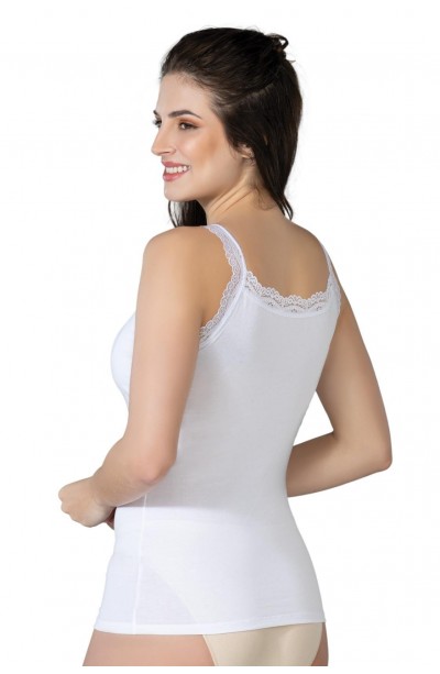 BEYAZ MI Emay 1411 Modal Cotton Dantelli Atlet