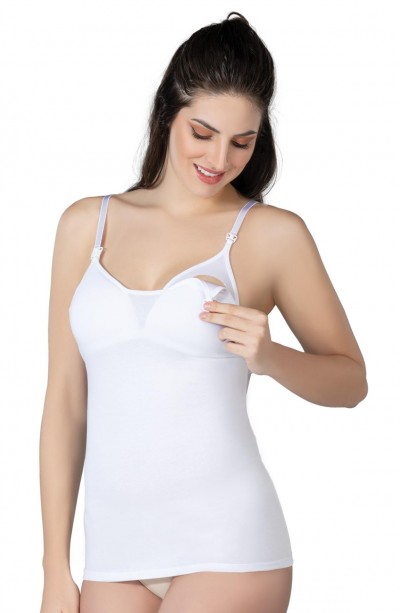 BEYAZ MI Emay 1413 Modal Cotton Kaplı Emzirme Atlet