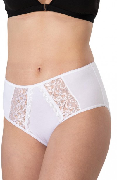 BEYAZ MI Emay 1445 Modal Cotton Yüksekbel Dantelli Külot