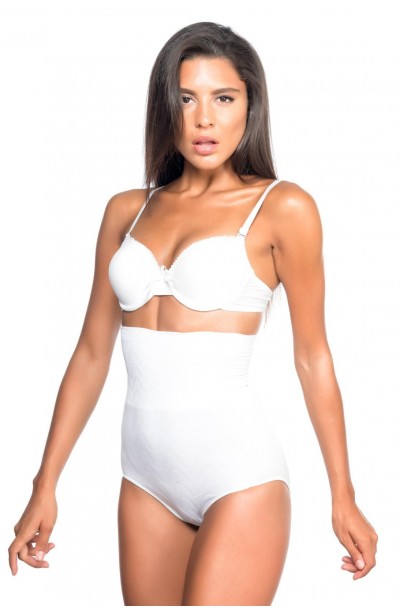 BEYAZ MI Emay 2079 Yüksek Bel Desenli Double Slip Korse