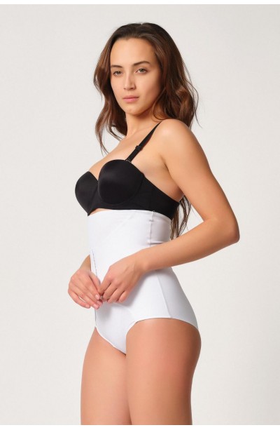 BEYAZ MI Emay 2932 Double Karın Agraf Destekli Slip Lazer Korse