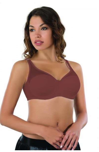 BORDO MI Emay 167D Pedli Tül Toparlayıcı Sütyen
