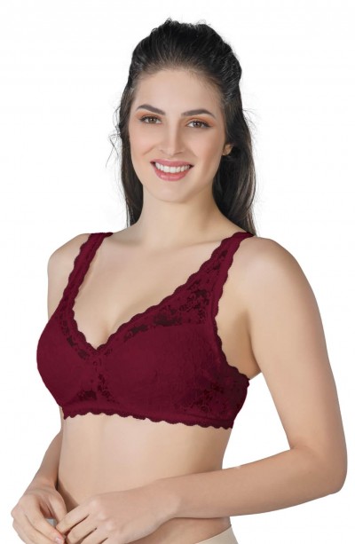 BORDO MI Emay 188 C Pedli Dantelli Telli Toparlayıcı Sütyen
