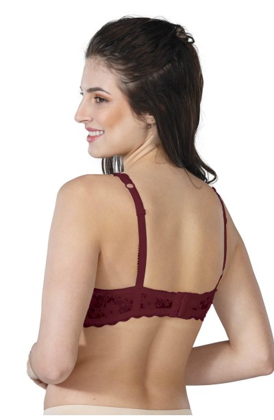 BORDO MI Emay 188 C Pedli Dantelli Telli Toparlayıcı Sütyen