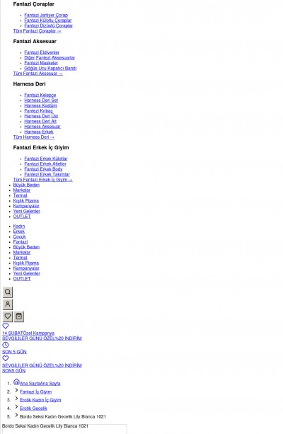 Bordo Seksi Kadın Gecelik Lily Bianca 1021