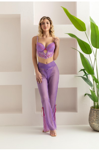 BRALET, PANTOLON, STRİNG TAKIM LİLA (32106)