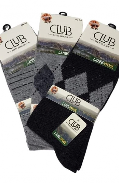 Club Lamswool Yün Erkek Kışlık Çorap 3 Adet