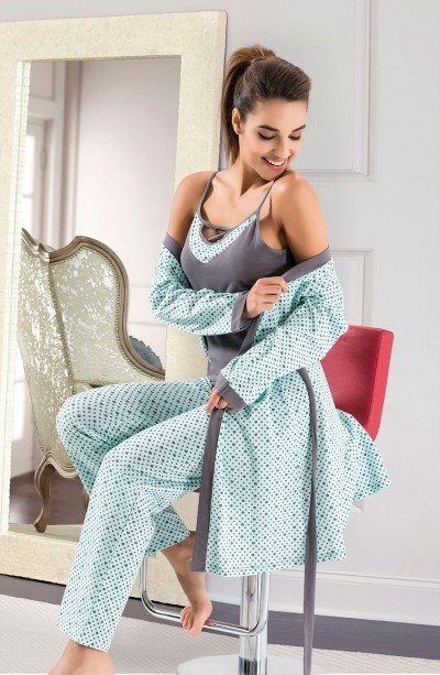 Derya Kurşun 3lü Gecelik Sabahlık Takım 1041