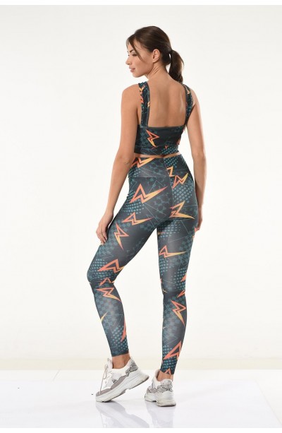 Derya Kurşun Baskılı Büstiyer Tayt Takım 531