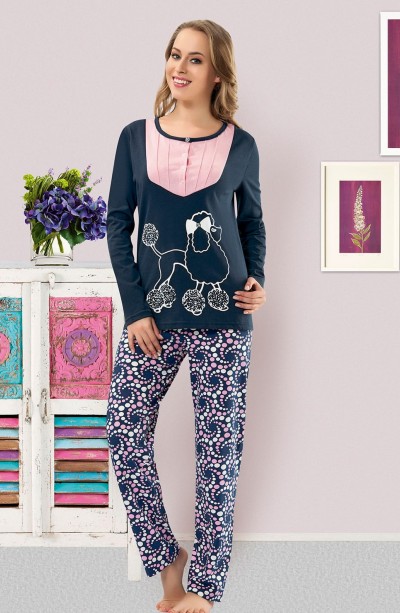 Derya Kurşun Baskılı Kadın Pijama Takım 814