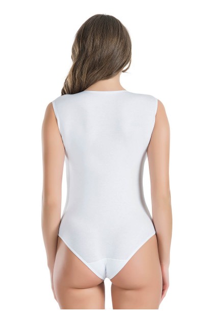 Derya Kurşun Bisiklet Yaka Kolsuz Çıtçıtlı Kadın Body 318