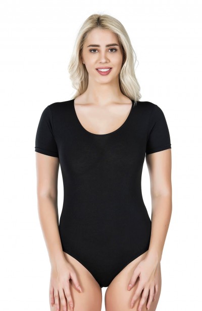 Derya Kurşun Bisiklet Yaka Yarım Kol Çıtçıtlı Kadın Body 320