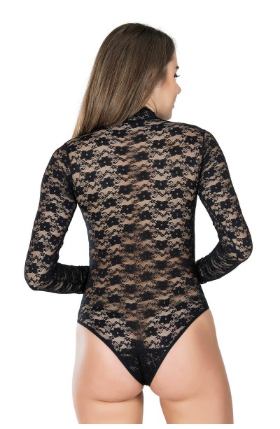 Derya Kurşun Boğazlı Dantelli Çıtçıtlı Kadın Body 328