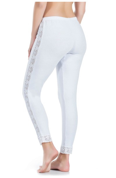 Derya Kurşun Dantel Şeritli Uzun Kadın Tayt 416