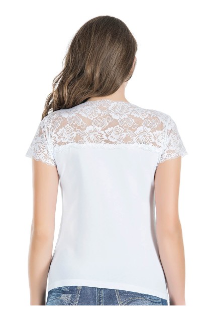 Derya Kurşun Dantel Yaka Yarım Kol Kadın Tişört 232