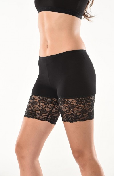 Derya Kurşun Dantelli Kısa Kadın Şort Tayt 496