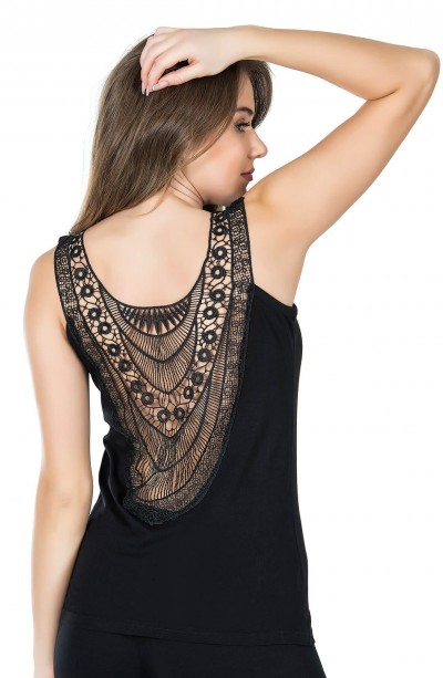 Derya Kurşun Dekolte Güpürlü Kadın Atlet 175