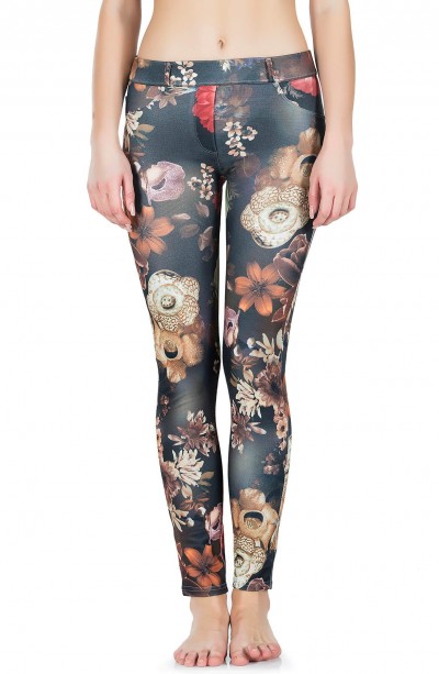 Derya Kurşun Desenli Kadın Tayt 461