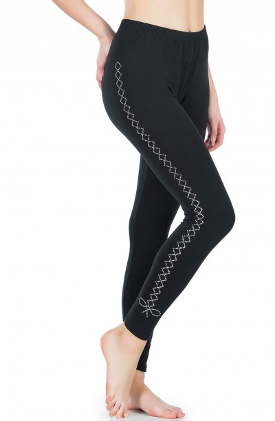 Derya Kurşun Desenli Uzun Kadın Tayt 433