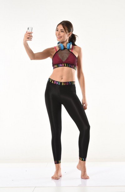 Derya Kurşun File Detaylı Büstiyer Tayt Takım 537