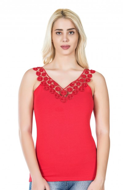 Derya Kurşun Güpürlü Kadın Tişört 268