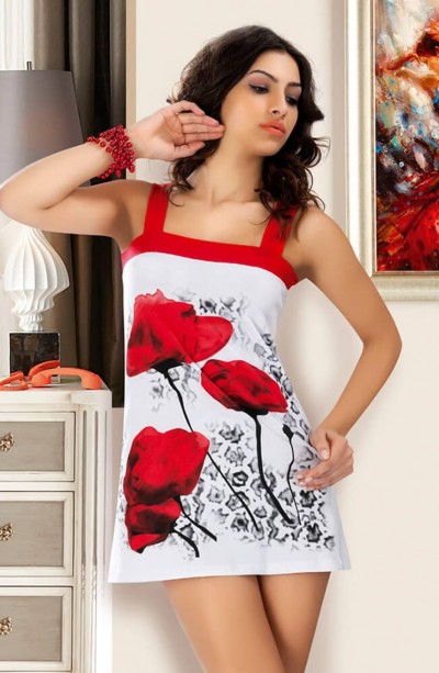 Derya Kurşun Kare Yaka Çiçek Desenli Tunik 903