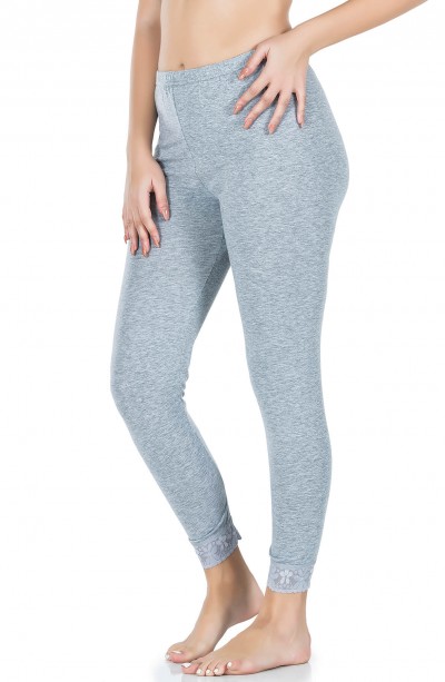 Derya Kurşun Paçası Dantelli Kadın Tayt 422