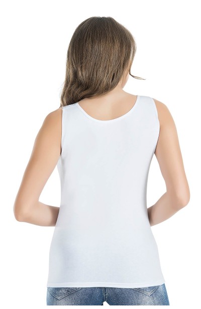 Derya Kurşun Sıfır Kol Güpür Yaka Kadın Tişört 299