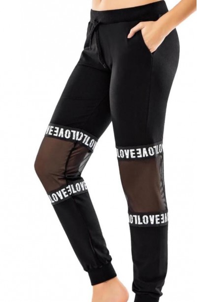 Derya Kurşun Transparan Detaylı Kadın Eşofman Altı DE08