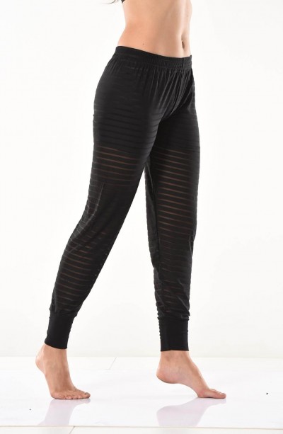 Derya Kurşun Transparan Detaylı Kadın Tayt 0577