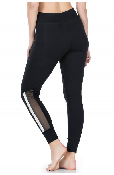 Derya Kurşun Transparan Detaylı Kadın Tayt 0605