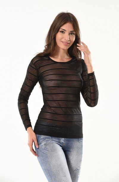 Derya Kurşun Transparan Uzun Kol Body 145