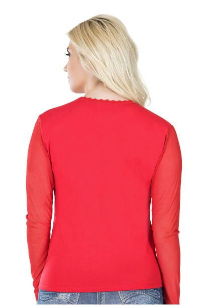 Derya Kurşun Uzun Kol Transparan Yaka Kadın Tişört 293