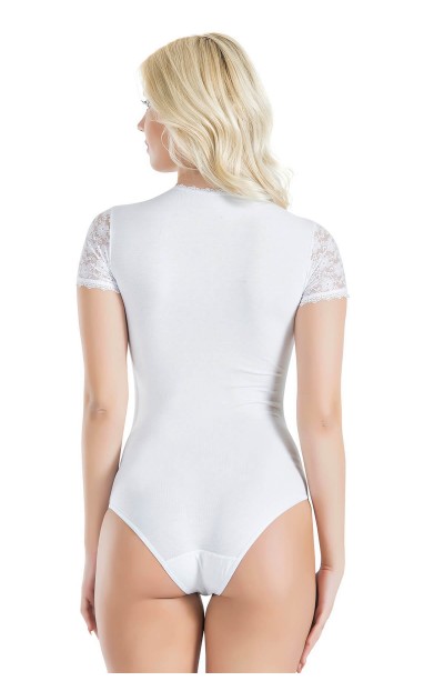 Derya Kurşun Yarım Kol Dantelli Kadın Body 338