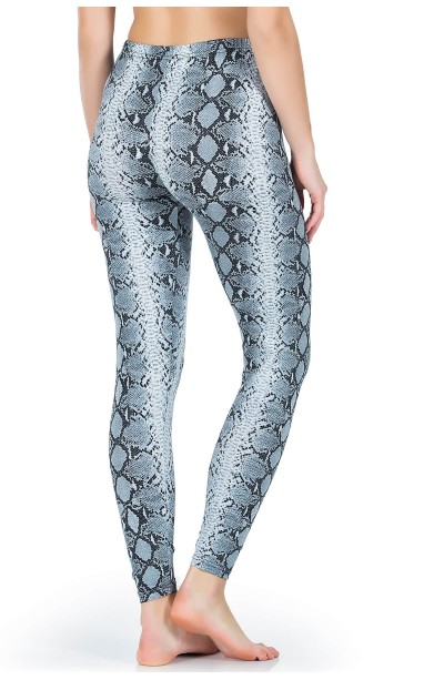 Derya Kurşun Yılan Derisi Görünümlü Uzun Kadın Tayt 444