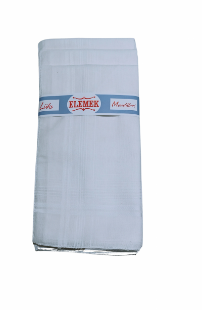 Elemek Erkek Beyaz Mendil 12 adet 39x39 cm