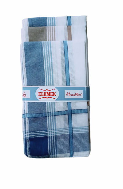 Elemek Erkek Çizgili Mendil 12 adet 39x39 cm
